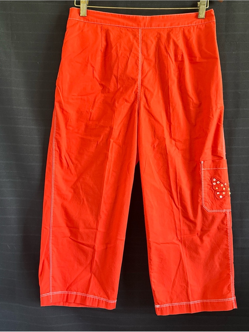VTG City Blues Koret Orange Cropped Pants 10 Y2K Grunge Skater Girl Rave Hip Hop